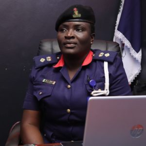 Abiola Jimoh, Divisional Officer for the Nigeria Security and Civil Defense Corps, in Badagry, Lagos